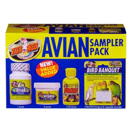 ZOO MED Avian Bird Vitamins  Supplements Sampler Pack 097612140101